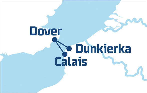 Mapa połączeń promowych DFDS